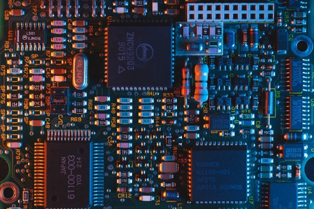 Close-up of a computer processor circuit board