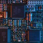 Close-up of a computer processor circuit board
