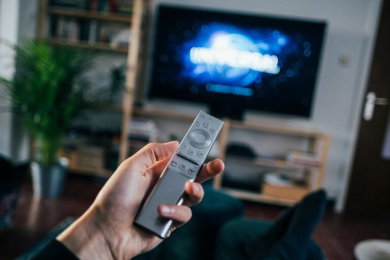 Television with streaming apps in a living room